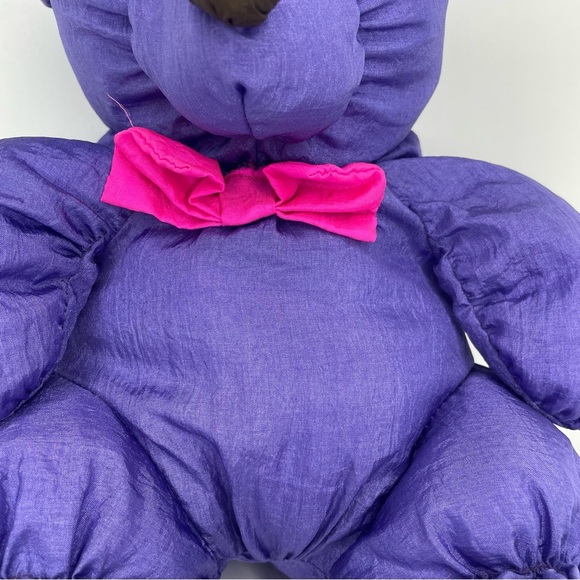 Summit  VTG 1992 Heartwarmers Purple Bear Pink Puffalump Style Nylon With Tag - Picture 8 of 10
